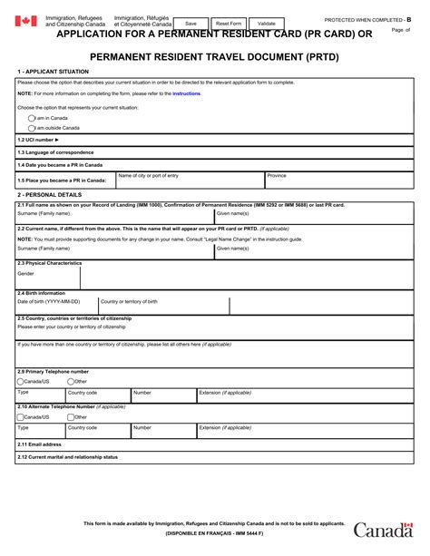 application for a permanent resident card imm 5444|Application for a Permanent Resident Card (PR card) or .